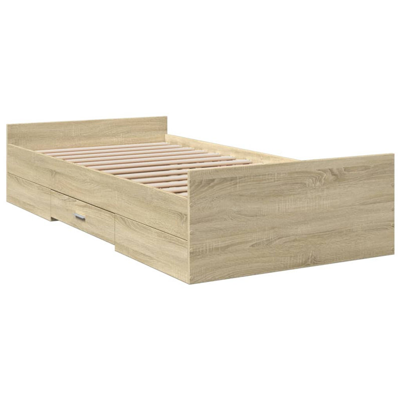 Peltz Bed, European Single (90 x 200cm), Sonoma Oak