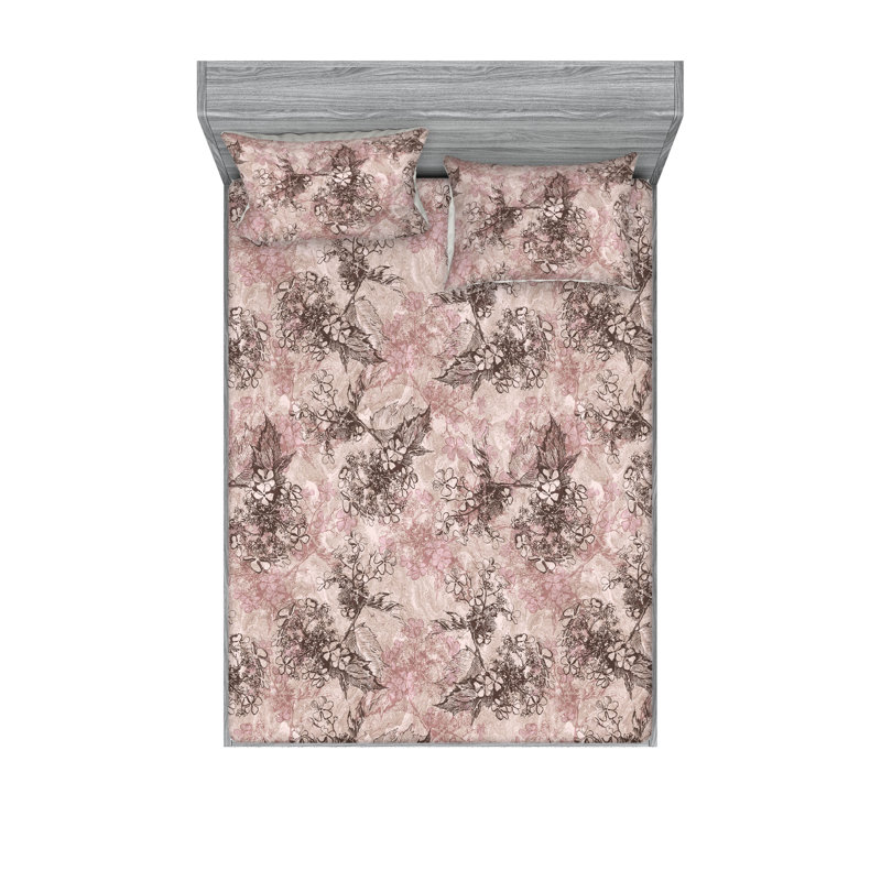 Drap-housse et taies décoratives 3 pièces Ambesonne, Ensemble de draps pour très grand lit avec 2 taie