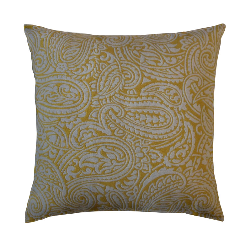 Coussin Halia, 20 po x 20 po, Jaune, Coussin décoratif