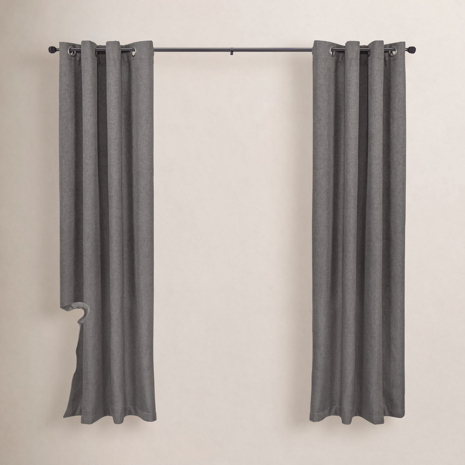 Lowri Beckett Window Curtain Rod, Black, 48" - 86"