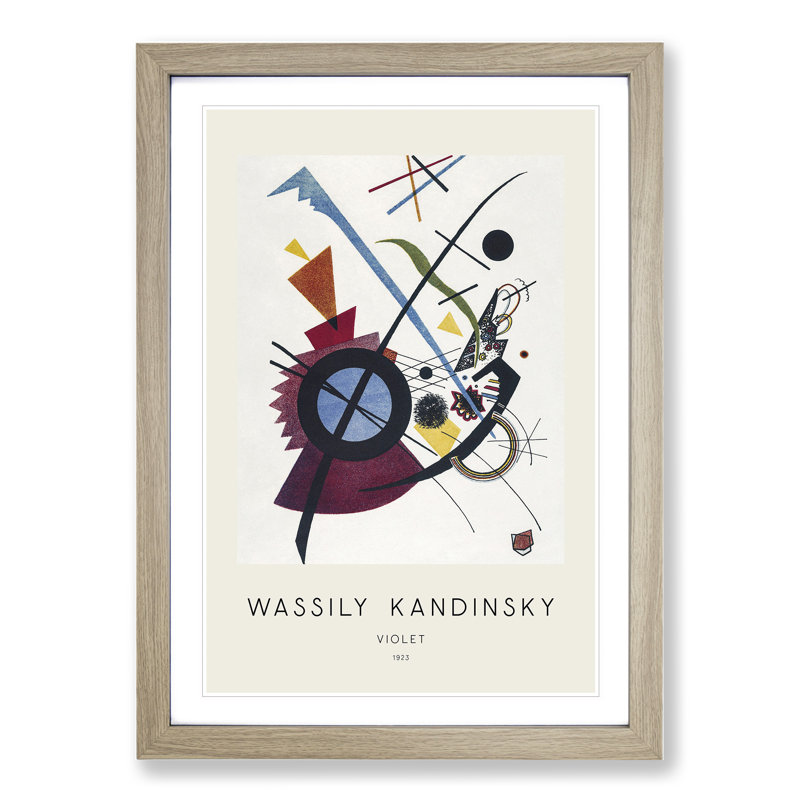 Violet by Wassily Kandinsky - Framed Print, 36cm H x 27cm W x 2cm D, Oak