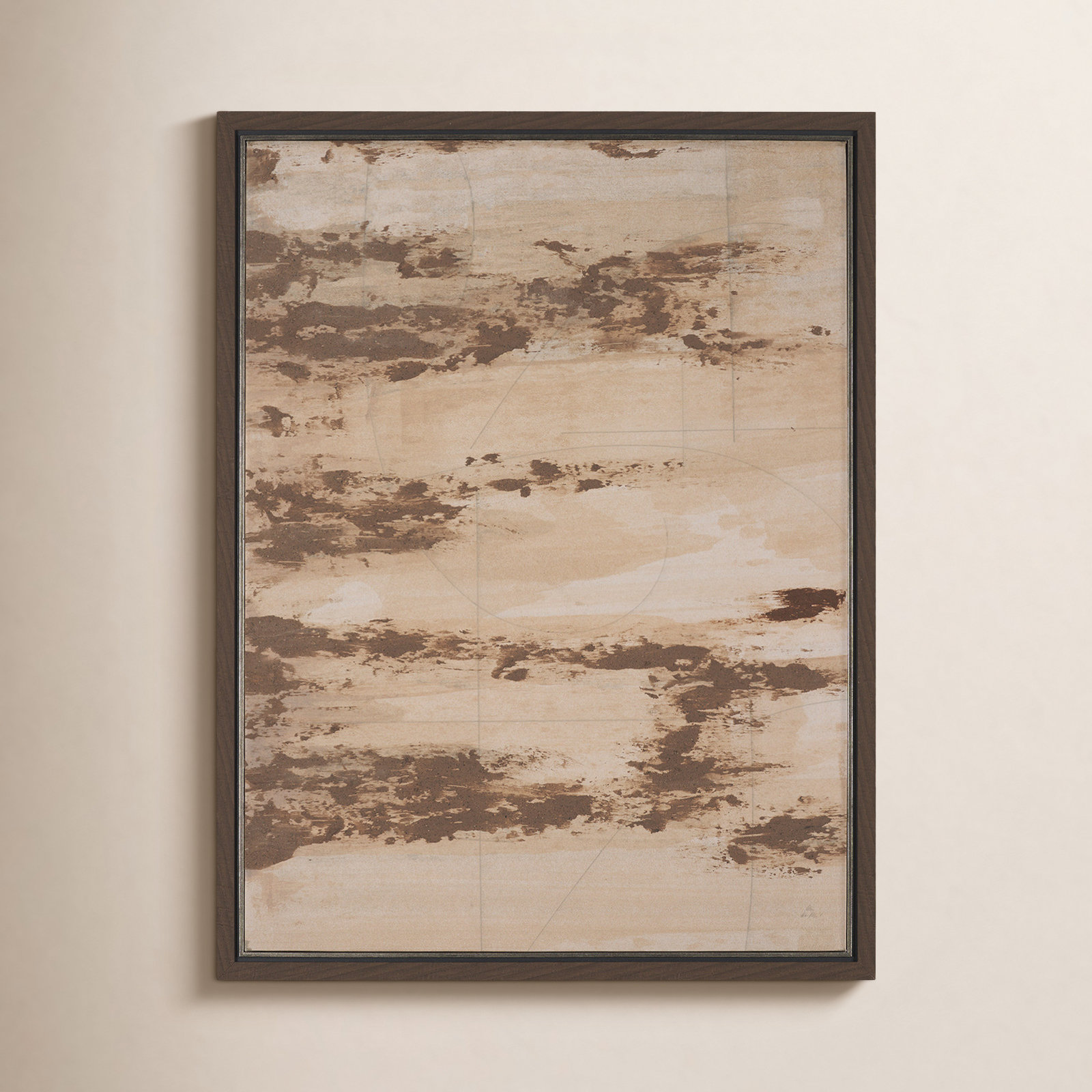 Ochre Hand-Embellished Print, Flesh