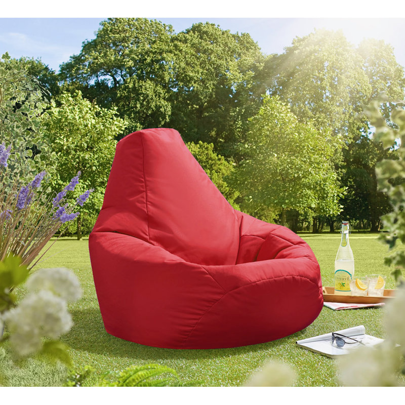 Salcombe Polyester Outdoor Friendly Refillable Bean Bag Chair & Lounger, Red