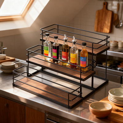 3-Tier Coffee Syrup Organizer And Storage Rack With 12 Bottle Capacity, Space-Saving Countertop Stand For Kitchen And Bar Use
