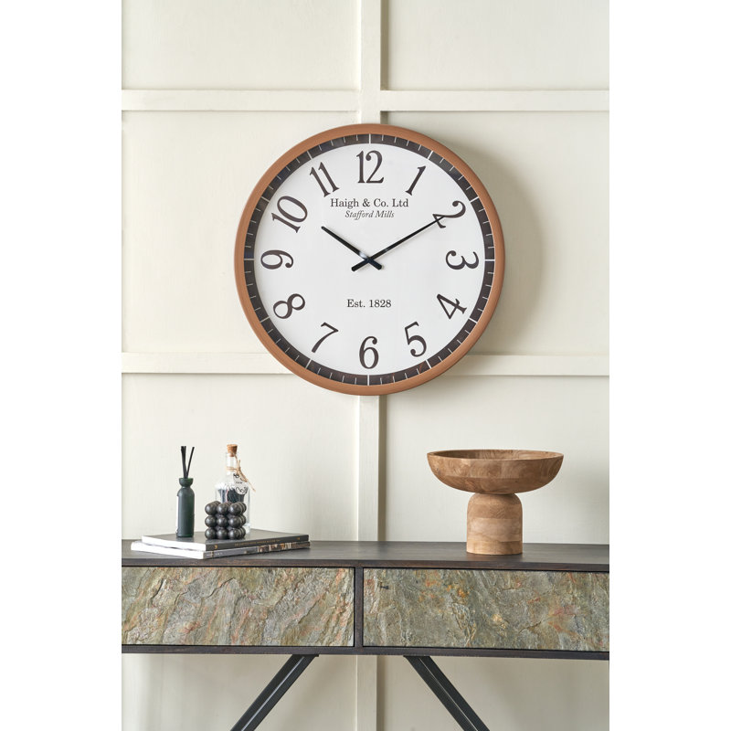 Wall Clock, Dark Wood & White Face