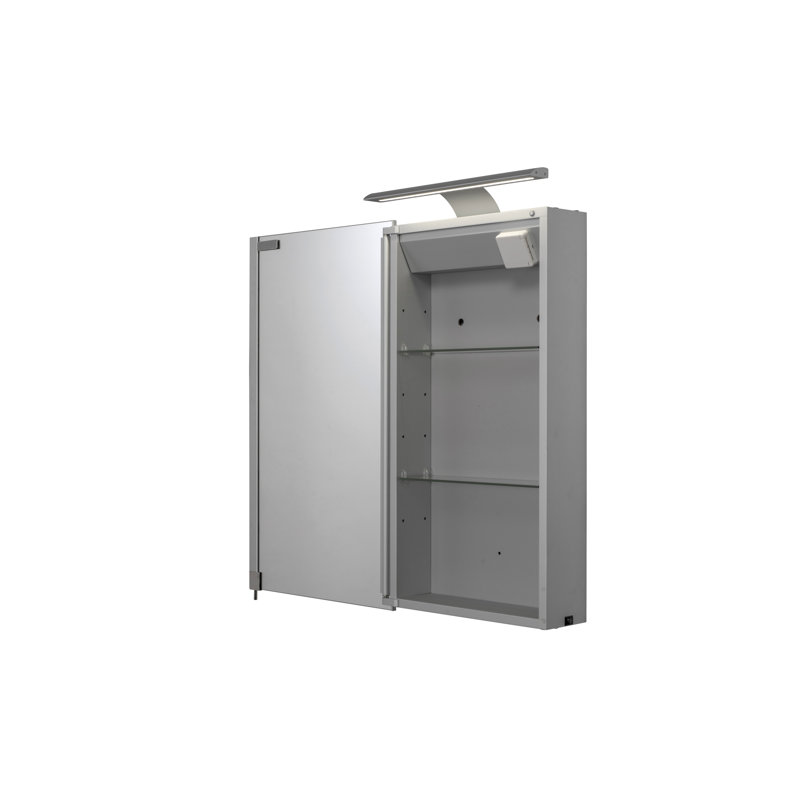 400mm W 766mm H Surface Frameless Medicine Cabinet Mirror 2 Adjustable