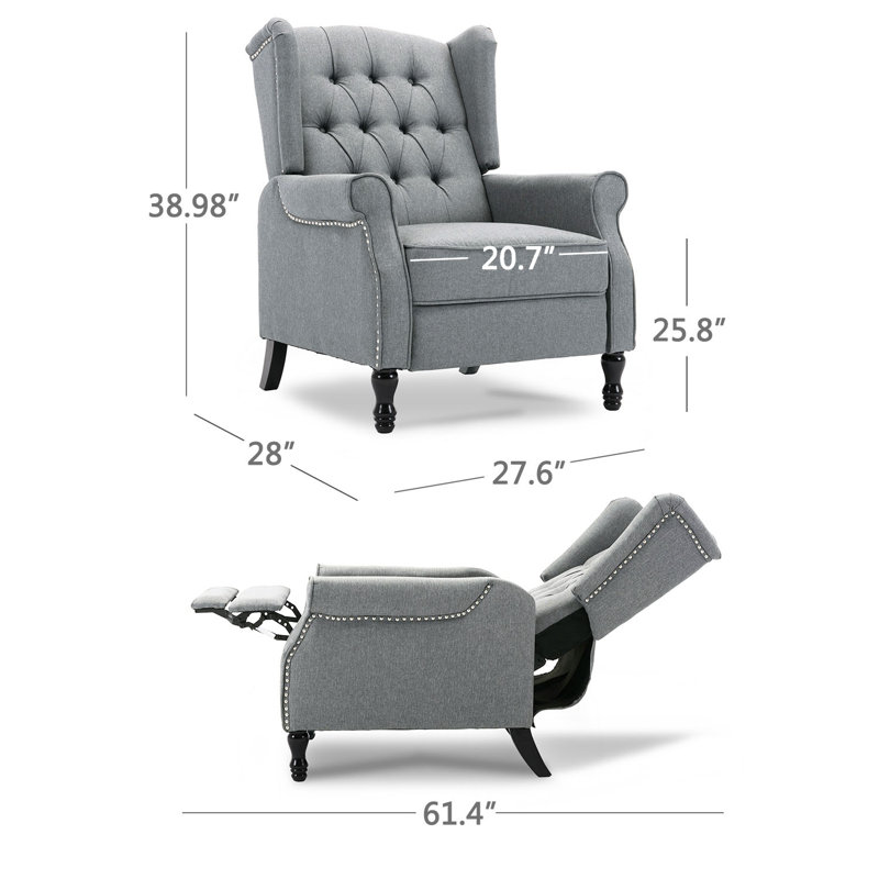 Druv Recliner, Gray Linen
