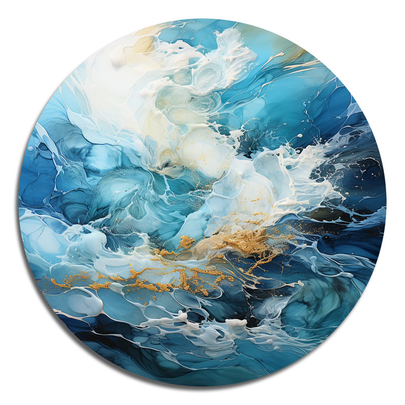 Drysdale - Art abstrait rond en métal, H 16 po x l 16 po