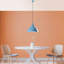 Lustre bleu clair élégant, hauteur réglable 16,1 po x 13,8 po | Corps en métal durable, douille E27 de 40 W maximum, câble de 90 cm | Parfait pour la salle à manger et les espaces de vie, design élégant et moderne-1139641890-1139641891