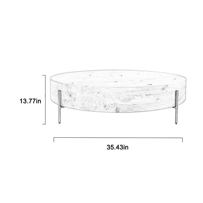 Table basse en bois massif - écologique, robuste, H 13,77 po x L 35,43 po x l 35,43 po