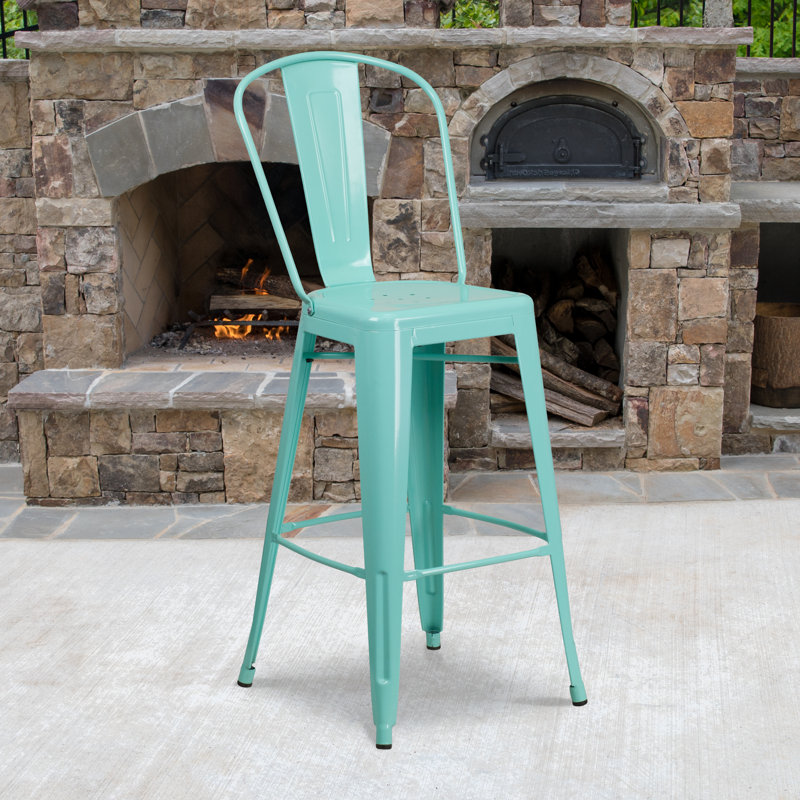 Tabouret de bar Iddings, Vert menthe lustré, 1, Tabouret de bar (siège d'une hauteur de 30 po)