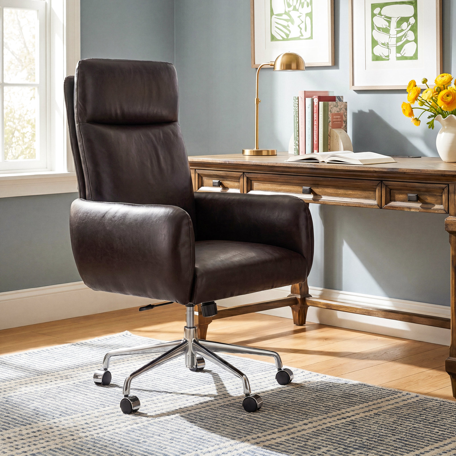 Ottavina Swivel Office Chair, Sonoma Black