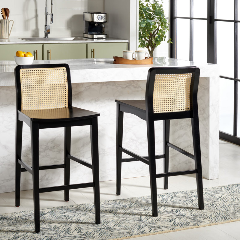 Tabouret de bar et de comptoir Avari, Noir, Tabouret de bar (siège d'une hauteur de 28,9 po)