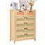 Commode 5 tiroirs en rotin, commode Boho, commode en rotin avec rangement spacieux, commode en rotin naturel