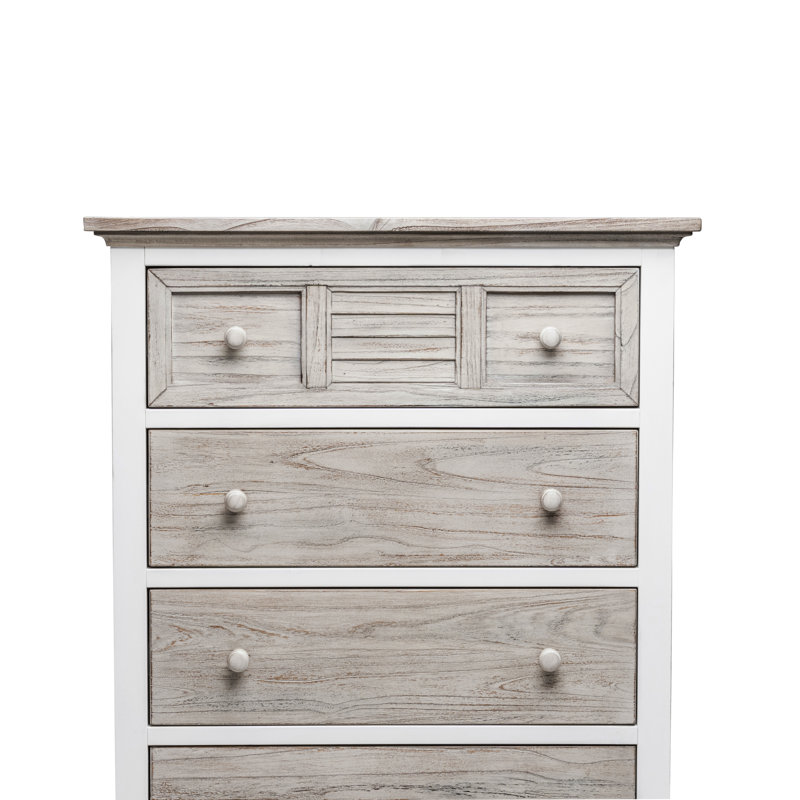 Islamorada - 5 Drawer Chest - Dapple Grey and Blanc Finish