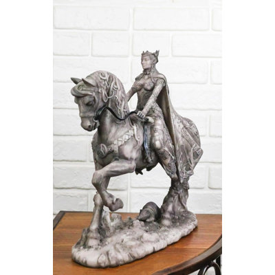 Celtic Moon Goddess Rhiannon Riding Horse In Arberth Clay Figurine