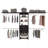 Plego 69"W  118"W Drawers Closet System, Five Shelves, Four Hanging Rods, Three Drawers Black Wengue-2031900610