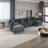 Modern Chenille Loveseat Sofa Couch With Ottoman-1360277065-1360277066