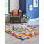  Tapis abstrait octogonal beige / rose / jaune-86624519