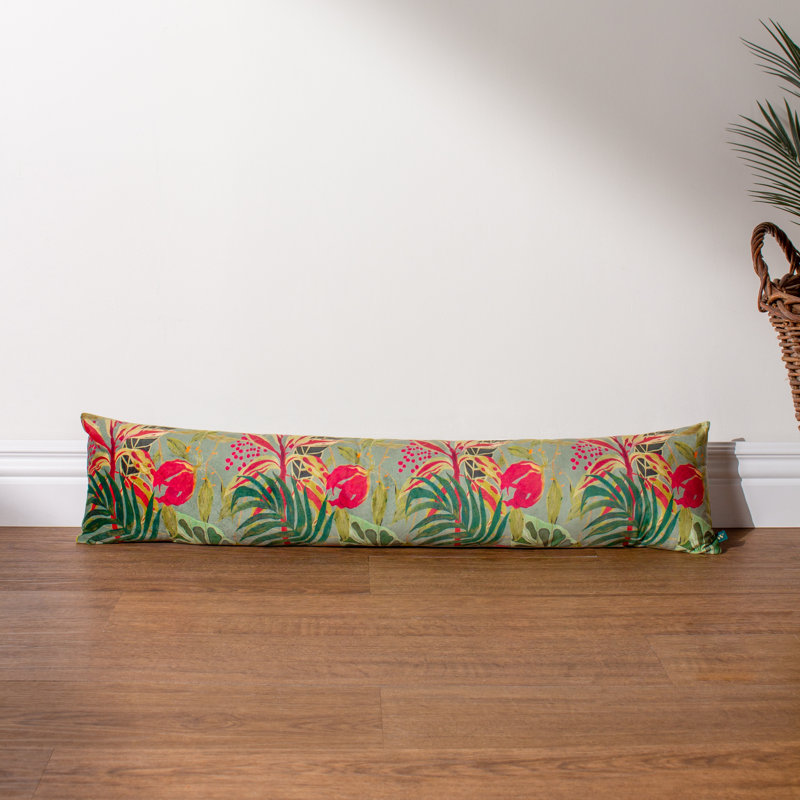 Owena Floral Bolster Pillow Cover, Green