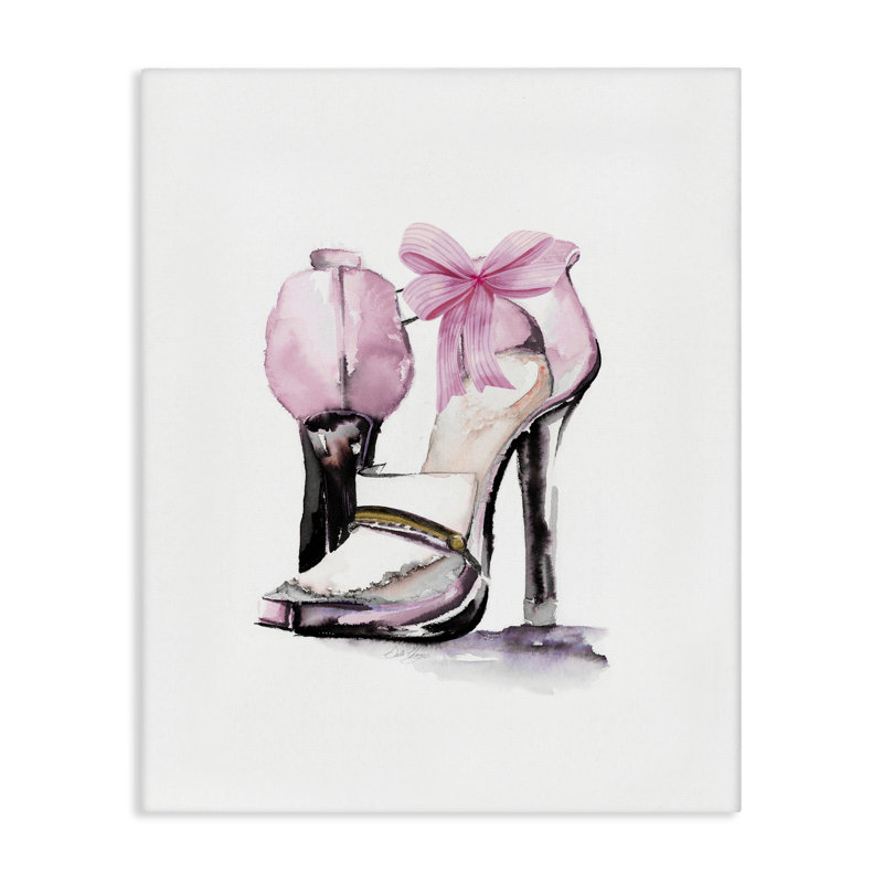 Toile à talons roses pastel, design par Stella Chang, H 48 po x l 36 po