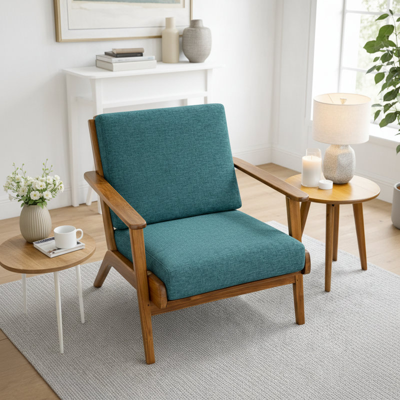 Roddney 30" W Armchair, Teal Linen
