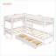 Lit superposé simple et simple en L en bois de pin, aucun sommier requis, gris, idéal pour la chambre d'amis