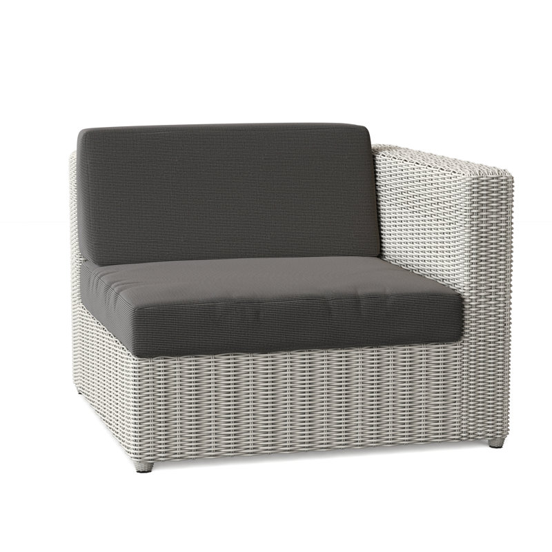 Sag Harbor Outdoor One Arm Lounge Chair, Sag Harbor Classic White, Ash