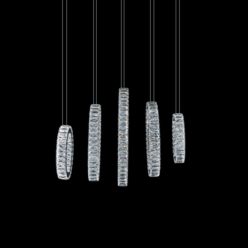 5 - Light LED Chandelier, 20" H x 27.5" W x 13" D