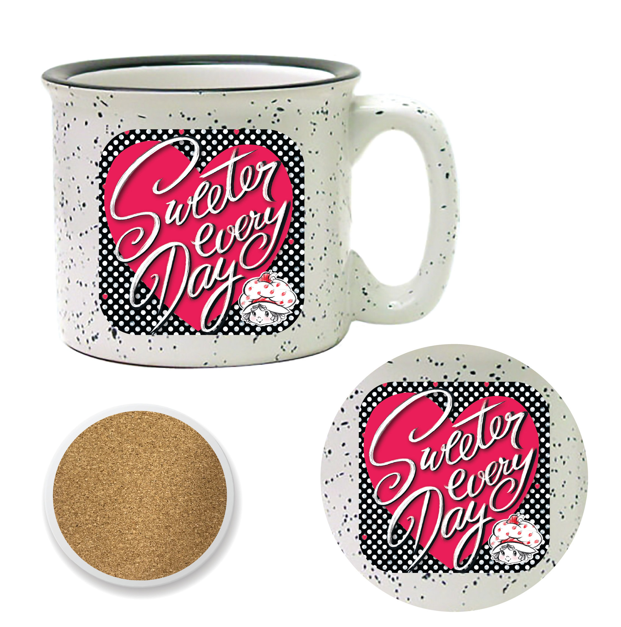 East Urban Home Strawberry Shortcake Sweeter Every Day Polkadots 15 oz ...