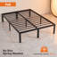 Structure de lit double en acier noir avec rangement sous le lit, sans sommier tapissier-1038563772
