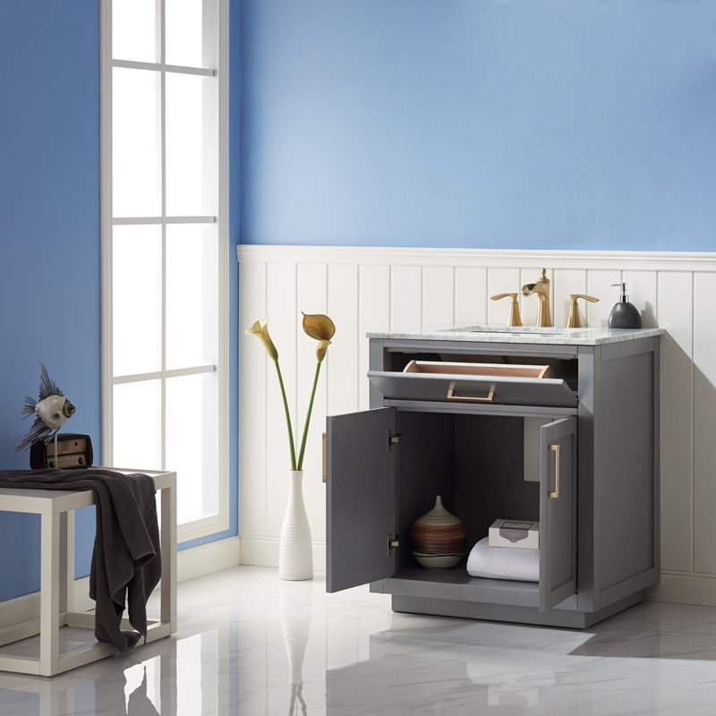 Ensemble de meuble-lavabo simple 30 po Candrice, Gris