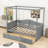 Twin Wooden Canopy Daybed with Built-In Backrest and Storage Drawers-1238811105