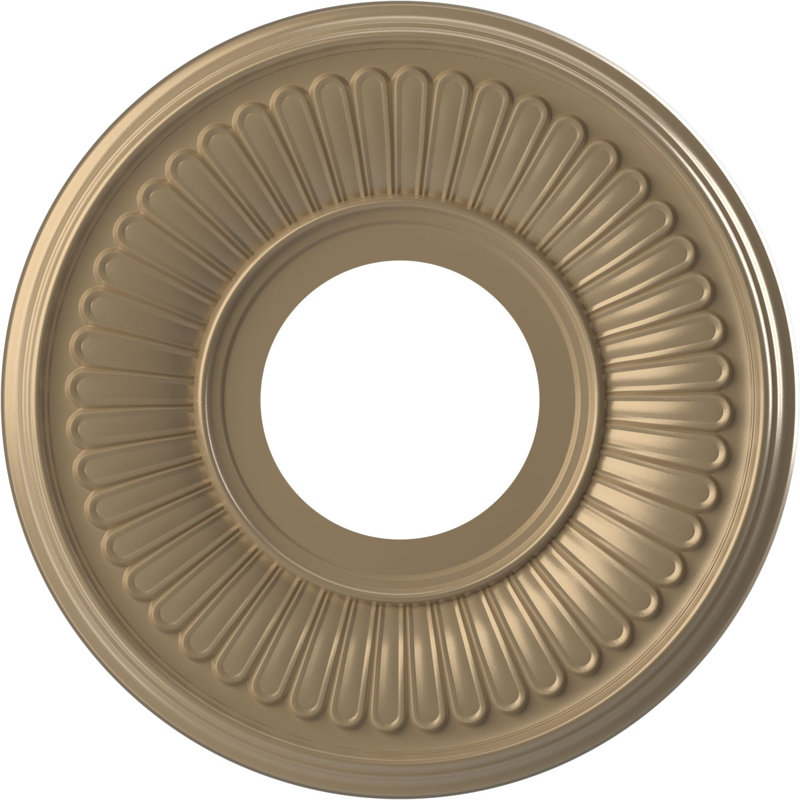 Médaillon de plafond Berkshire en PVC thermoformé, H 10 po x l 10 po x P 0,75 po, Brume métallique universelle Universal