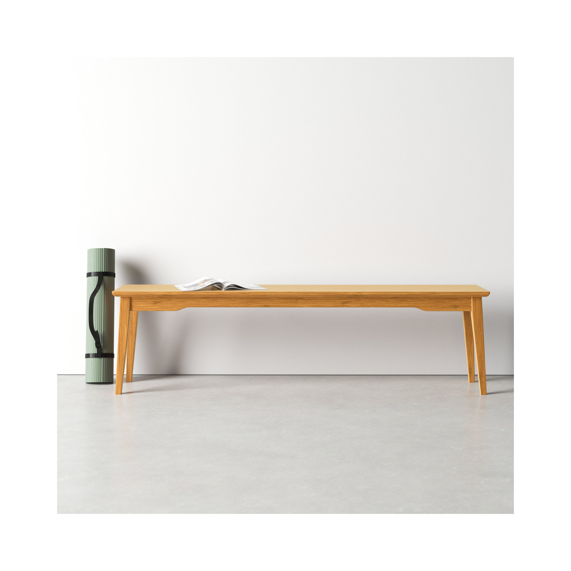 Lacey 48"-64" Solid Wood Bench, Caramelized, 17.5" H x 64" W x 14" D