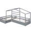 Lit simple avec 3 boîtes de rangement en gris-125281256