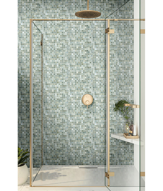 Celestial 0.8" x 0.8" Glass Grid Mosaic Wall & Floor Tile, Light Red