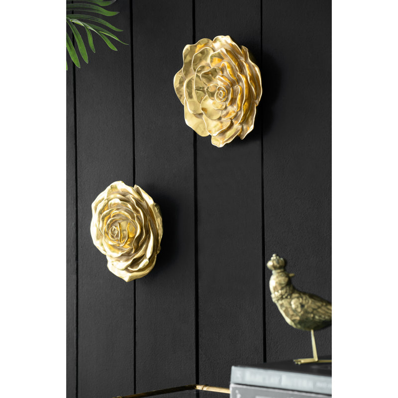 Uma Gold Rose Hanging Wall Accents