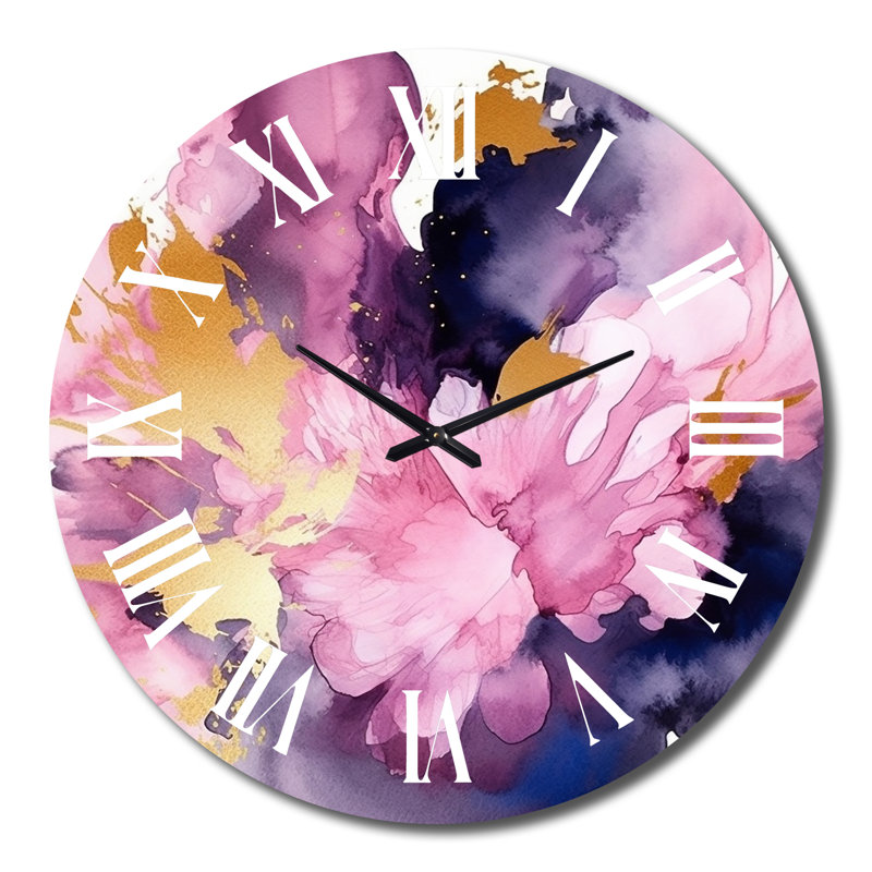 Horloge murale mauve et rose, Très grand