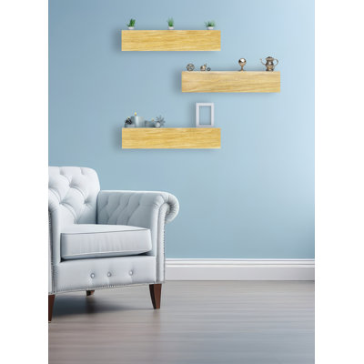 3 Piece Oak Floating Shelf
