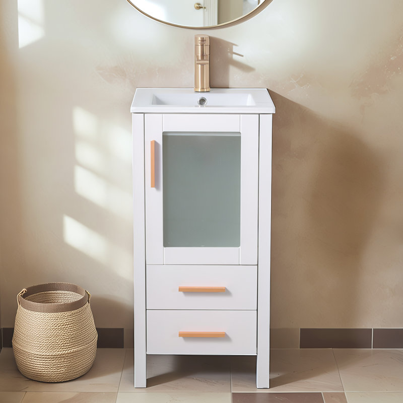 Ensemble de meuble-lavabo simple blanc 16 po
