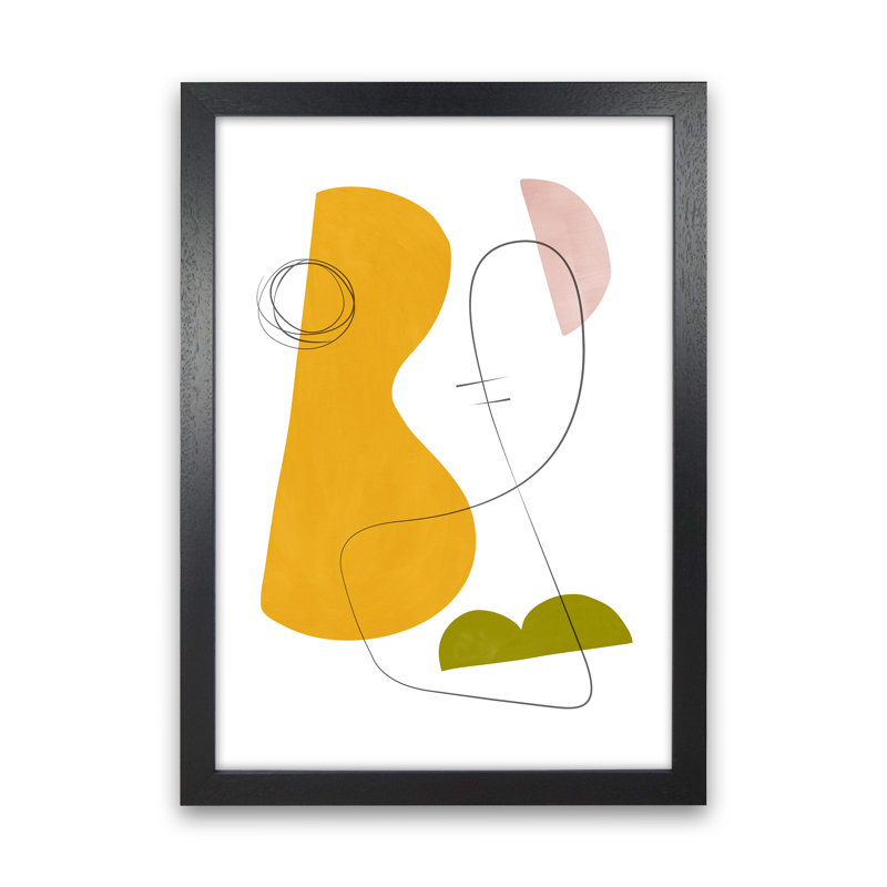 Abstraction With Grey Lines III - Print, Black Framed, 63cm H x 46cm W x 3cm D
