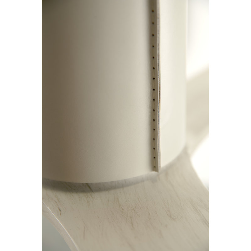 LeatherLuxe Downrod Ceiling Fan, Wall/Remote Combo Controls, Gloss White/Ivory, Whitewash