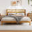 Premium Rubber Wood Platform Bed Frame, Bed Frame With Headboard Included, Mid Century Modern Bed-1807377611-1801121886