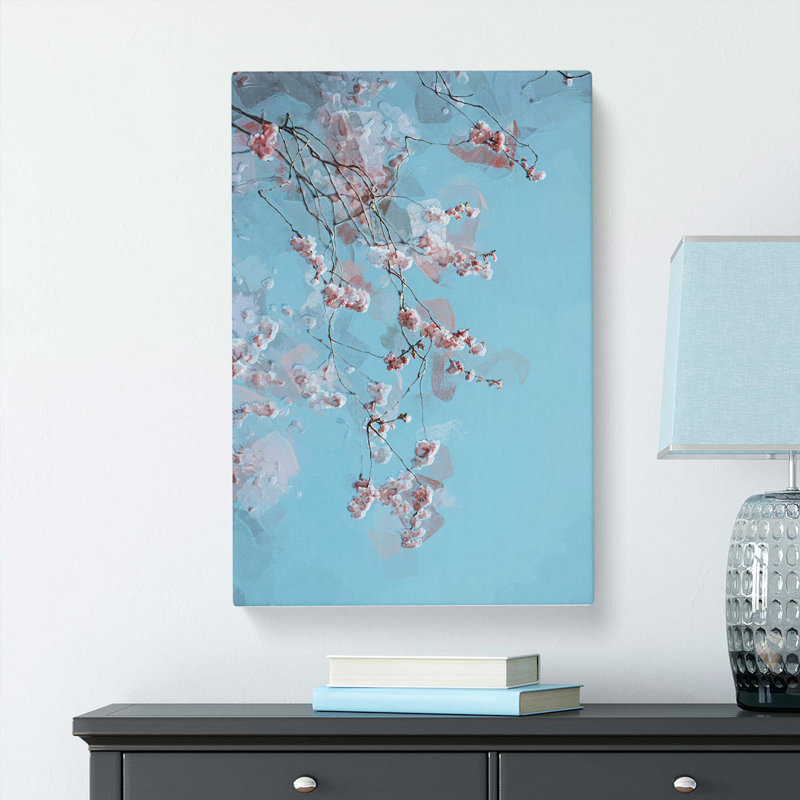 Beautiful Pink Cherry Blossom in Abstract - Wrapped Canvas, 60cm H x 40cm W x 3cm D