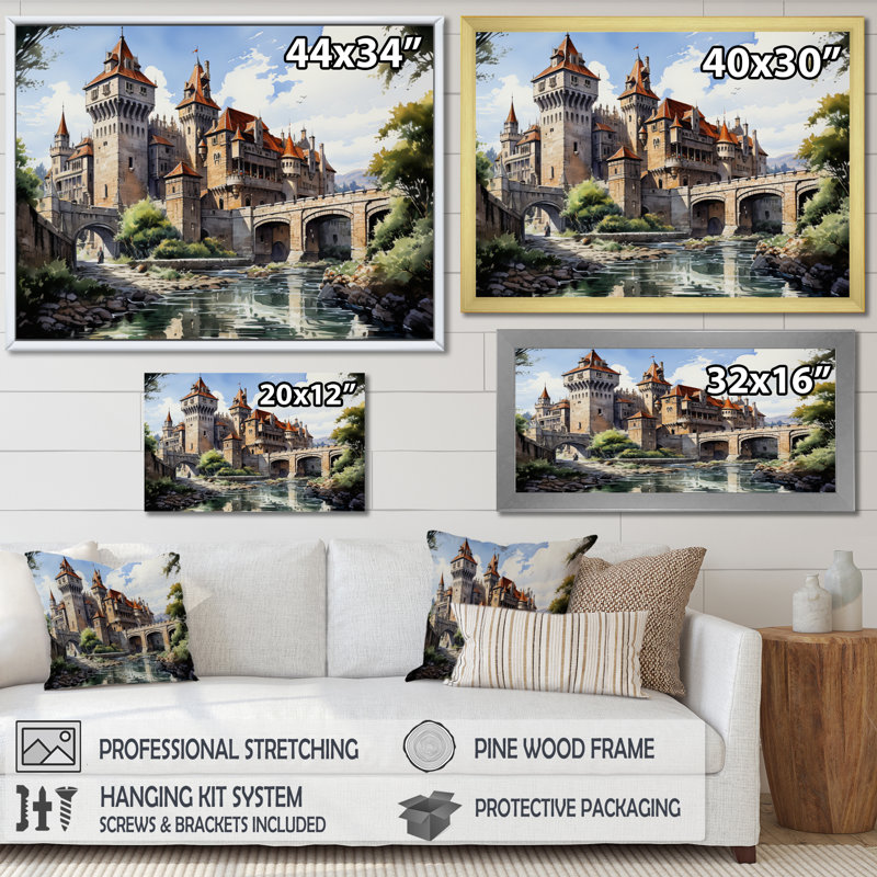 Marjoree Fortresses Majestic Guardians, H 16 po x l 32 po x P 1 po, Toile tendue