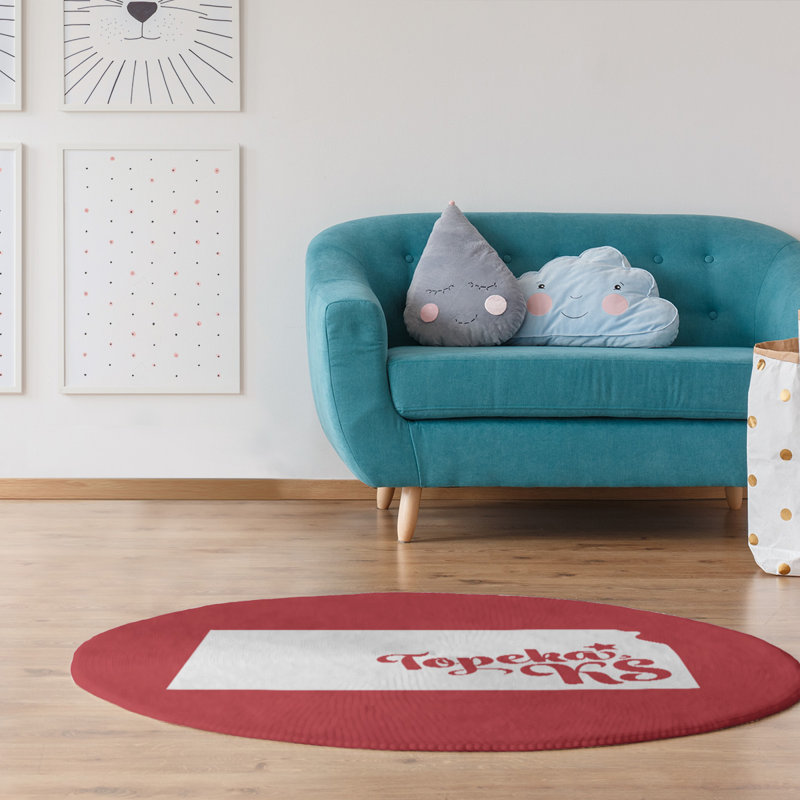 Tapis en poly-chenille topeka kansas, Rond 5 pi