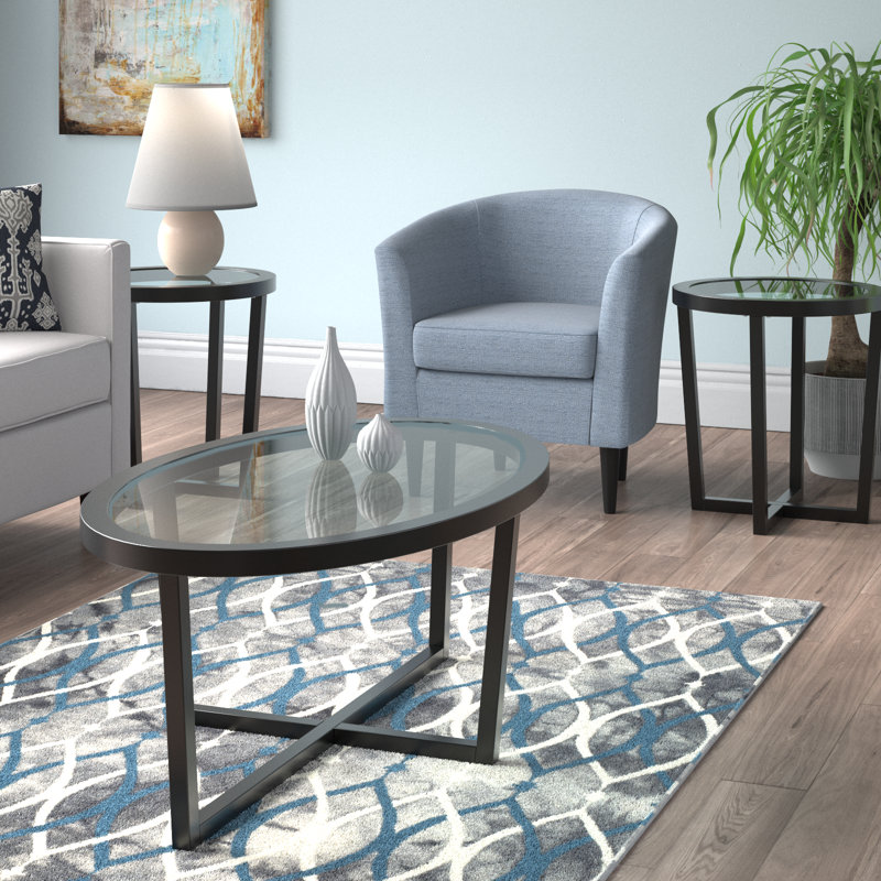 Athenia 3 Piece Coffee Table Set, Brown