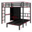 Lit superposé en métal avec bureau pliant, garde-robe à DEL