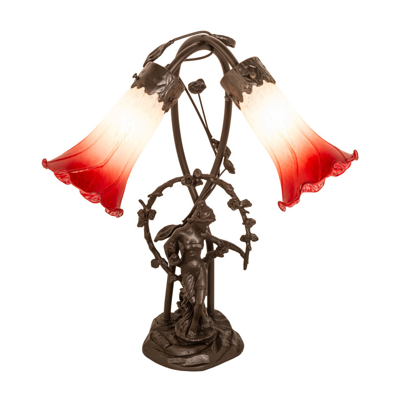 Diop Table Lamp, Red/White